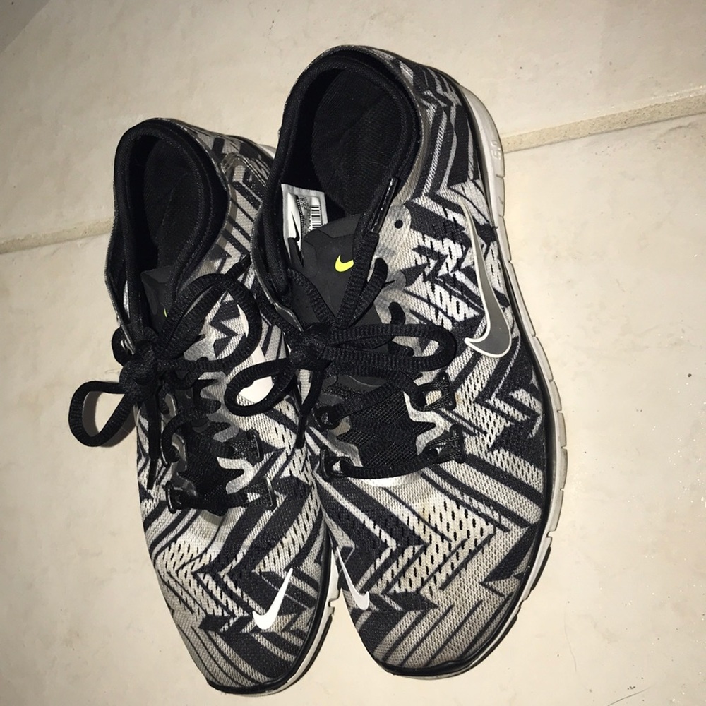 Black and white nike shoes